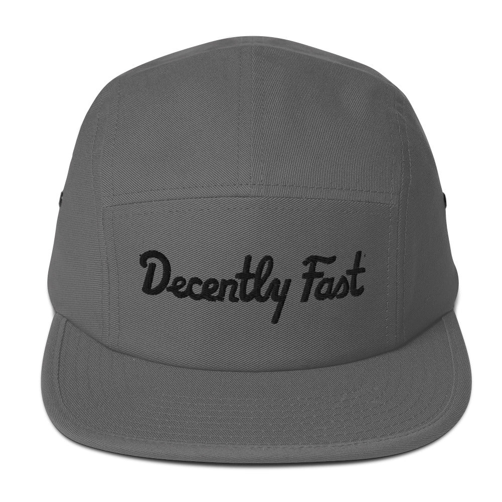 Decently Fast Embroidered Five Panel Cap