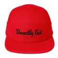 Decently Fast Embroidered Five Panel Cap